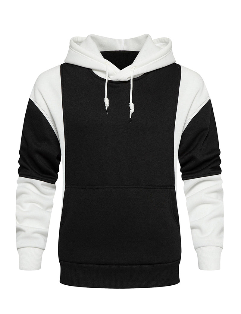 Men's Color Block Long Sleeve Outdoor Pullover Hoodie Sweatshirts