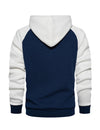 Men's Color Block Long Sleeve Casual Fall Winter Full-Zip Hoodie Zip Sweatshirt