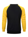 Men's Casual Color Block Round Long Sleeve Sweatshirt