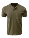 Men's Casual Summer Solid Color Pocket Short Sleeve T-Shirt