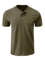 Men's Casual Summer Solid Color Pocket Short Sleeve T-Shirt