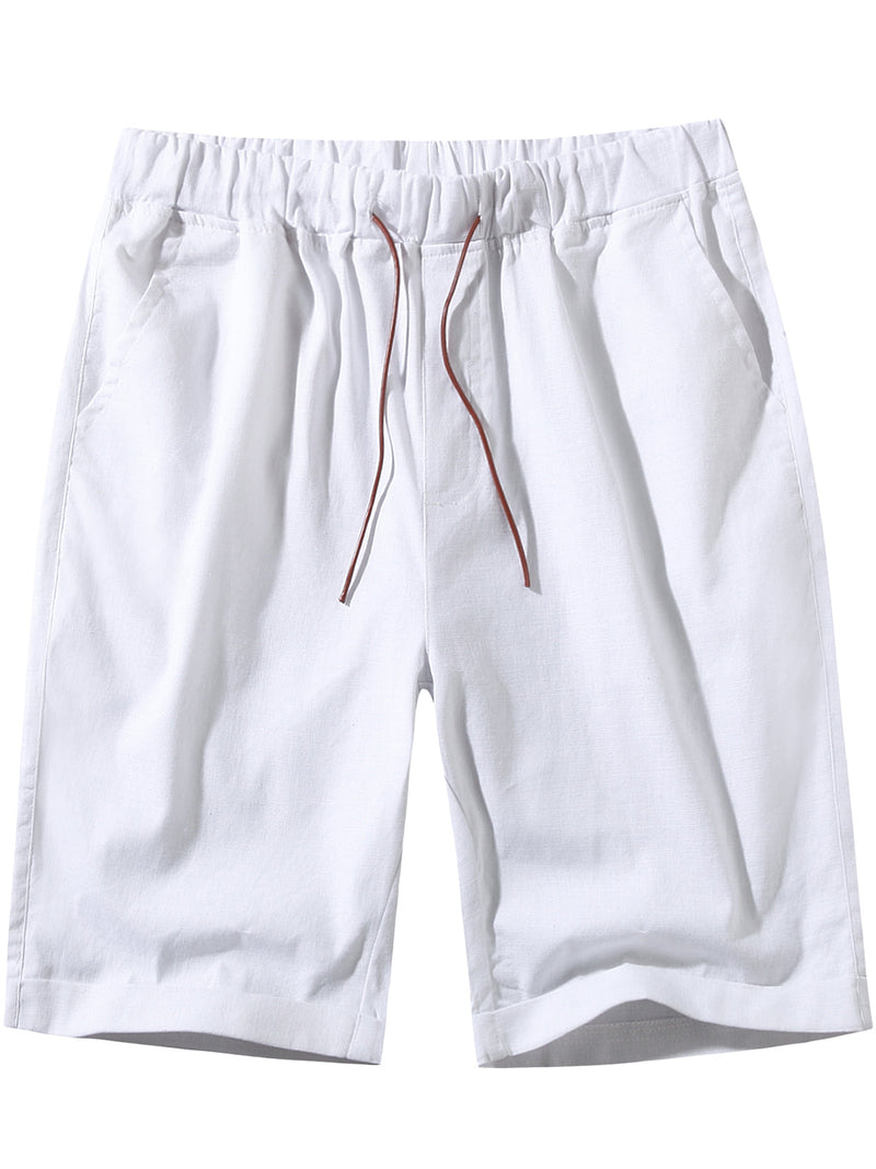 Men's Casual Solid Color Breathable Cotton Shorts