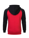 Men's Color Block Long Sleeve Pullover Hoodie With Pocket