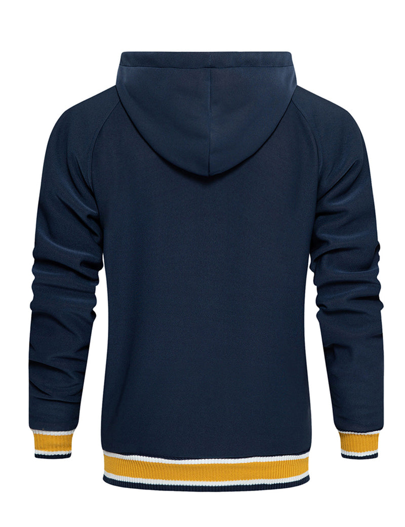Men's Casual Long Sleeve Full-Zip Hoodie Fleece Sweatshirt