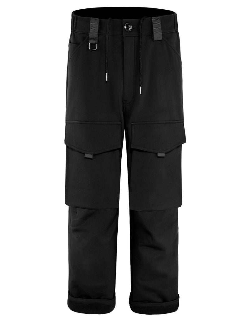 Men's Windproof Thickened Fleece Work Trousers Multi-Pocket Outdoor Sport Cargo Pants