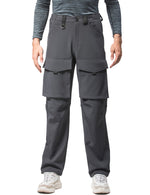 Men's Windproof Thickened Fleece Work Trousers Multi-Pocket Outdoor Sport Cargo Pants