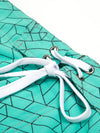 Men's Casual Light Green Flat Waist Hawaiian Shorts Summer Beach Boardshorts