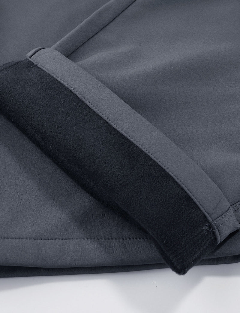 Men's Windproof Thickened Fleece Work Trousers Multi-Pocket Outdoor Sport Cargo Pants