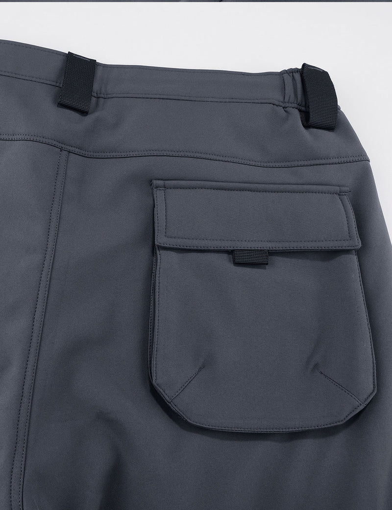 Men's Windproof Thickened Fleece Work Trousers Multi-Pocket Outdoor Sport Cargo Pants