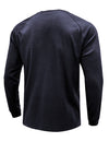 Men's  Solid Color Henry Collar Long Sleeve Casual T-Shirt