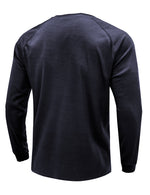 Men's  Solid Color Henry Collar Long Sleeve Casual T-Shirt