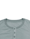 Men's  Solid Color Henry Collar Long Sleeve Casual T-Shirt