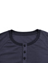 Men's  Solid Color Henry Collar Long Sleeve Casual T-Shirt