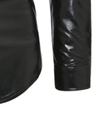 Men's Luxury Shiny Button Up Tuxedo Costume Long Sleeve Party Dress Shirt