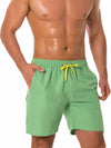 Men's Casual Summer Solid Color Beach Shorts Swimming Trunks