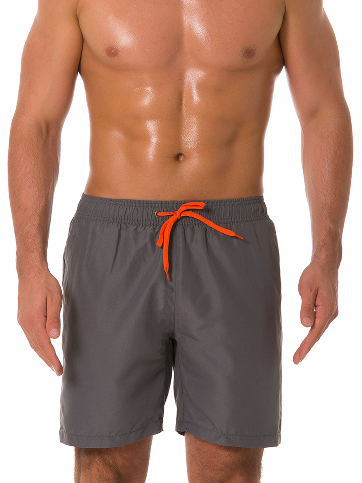 Men's Casual Summer Solid Color Beach Shorts Swimming Trunks