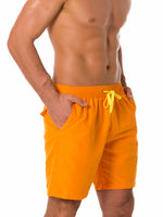 Men's Casual Summer Solid Color Beach Shorts Swimming Trunks