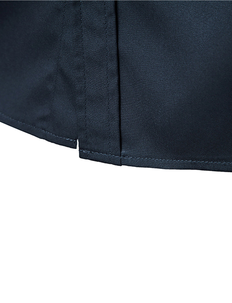 Men's Solid Color Classic Button Up Long Sleeve Casual Shirt