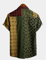 Men's Retro Short Sleeve Cotton Dots Shirt