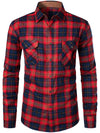 Men's Button Up Regular Fit Long Sleeve Plaid Flannel Casual Shirts