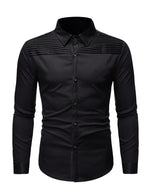 Men's Solid Color Casual Tuxedo Banquet Long Sleeve Dress Shirt