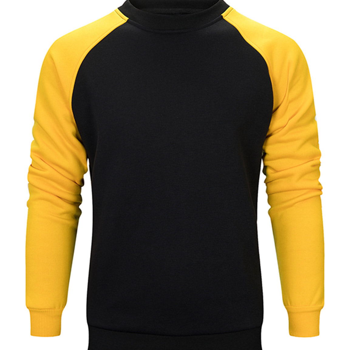 Men's Casual Color Block Round Long Sleeve Sweatshirt