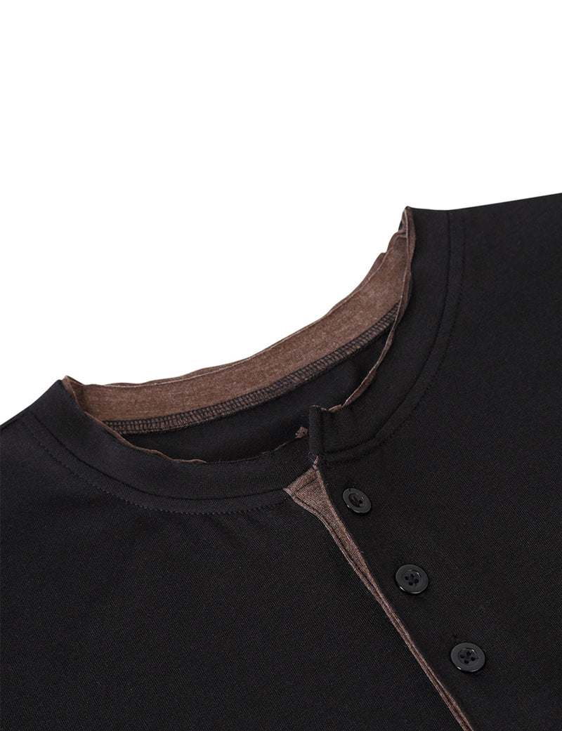 Men's Casual Solid Color Long Sleeve T-shirt
