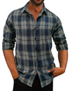 Men's Classic Plaid Vintage Button Up  Long Sleeve Shirt