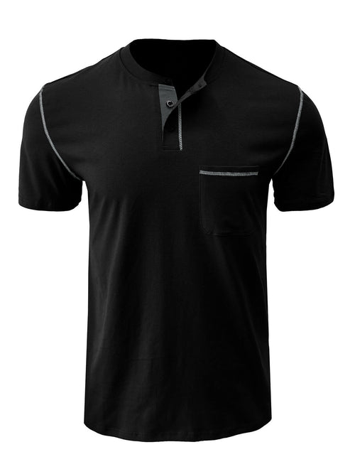 Men's Casual Summer Solid Color Pocket Short Sleeve T-Shirt