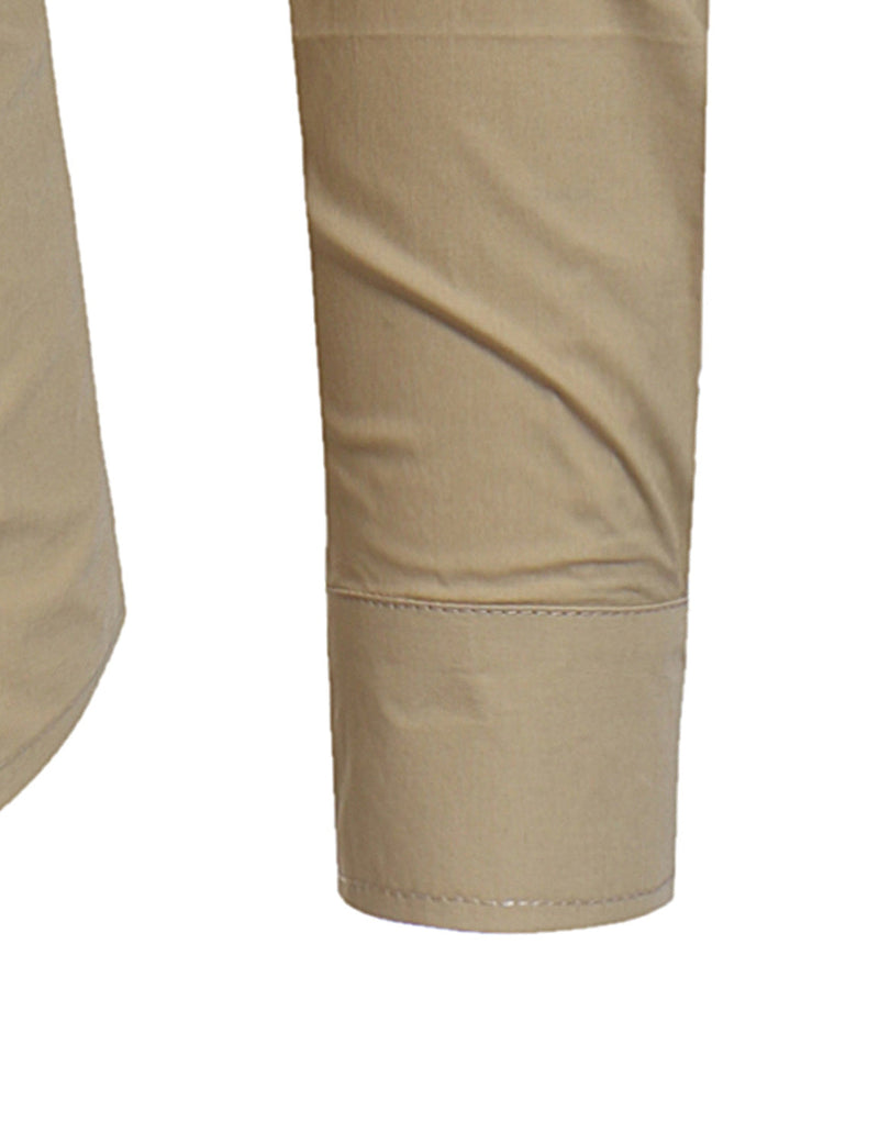Men's Cotton Casual Pocket Hiking Outdoor Button Long Sleeve Shirt