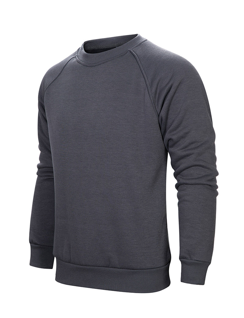 Men's Casual Classic Solid Long Sleeve Fall Winter Sweatshirt