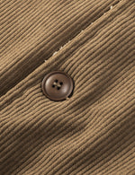 Men's Casual Corduroy Jacket Lapel Solid Sherpa Lined Warm Fall Winter Coat