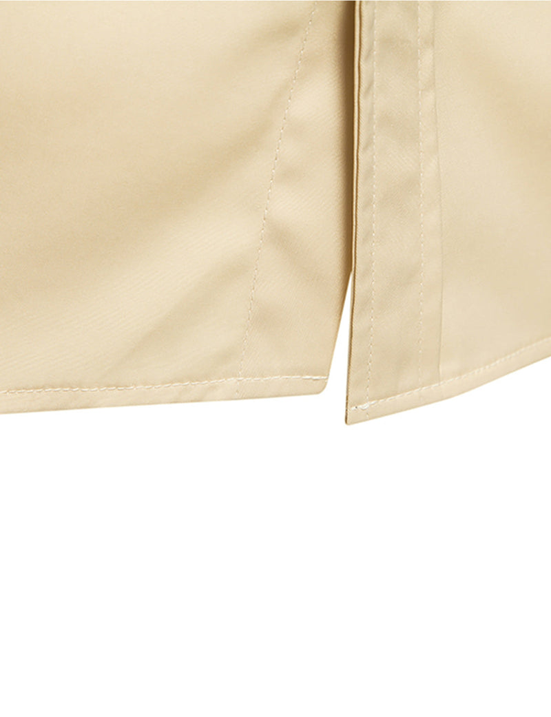 Men's Solid Color Classic Button Up Long Sleeve Casual Shirt