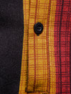 Men's Henley Collar Vintage Rainbow Striped Short Sleeve Shirt