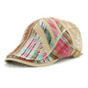 Men's cotton adjustable casual embroidered plaid fashion cap