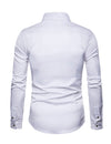 Men's Rose Embroidery Casual Long Sleeve Button Dress Shirt