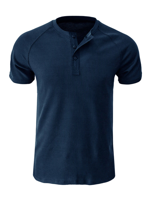 Men's Solid Color Casual Button Up Short Sleeve Shirt