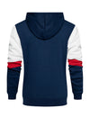 Men's Casual Color Block Long Sleeve Full-Zip Hoodie Zip Sweatshirt