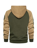 Men's Color Block Long Sleeve Casual Fall Winter Full-Zip Hoodie Zip Sweatshirt