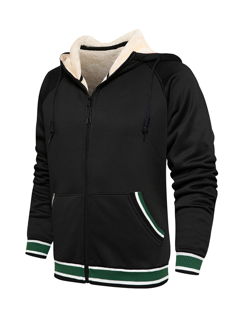 Men's Casual Long Sleeve Full-Zip Hoodie Fleece Sweatshirt