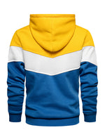 Men's Classic Color Block Long Sleeve Pullover Hoodie With Pocket
