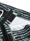 Men's Casual Striped Black Flat Waist Hawaiian Shorts Summer Beach Boardshorts