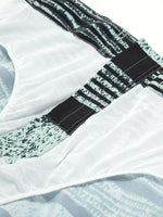 Men's Casual Striped Black Flat Waist Hawaiian Shorts Summer Beach Boardshorts