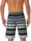 Men's Casual Striped Black Flat Waist Hawaiian Shorts Summer Beach Boardshorts