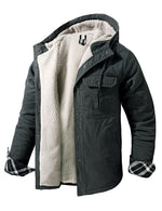 Men's Casual Corduroy Jacket Lapel Solid Sherpa Lined Warm Fall Winter Coat