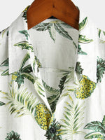 Men's Pineapple Print Hawaiian Cotton Shirt