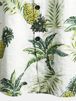 Men's Pineapple Print Hawaiian Cotton Shirt