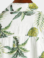 Men's Pineapple Print Hawaiian Cotton Shirt