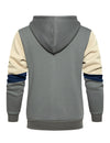 Men's Casual Color Block Long Sleeve Full-Zip Hoodie Zip Sweatshirt