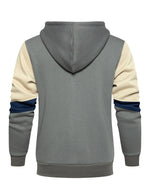 Men's Casual Color Block Long Sleeve Full-Zip Hoodie Zip Sweatshirt